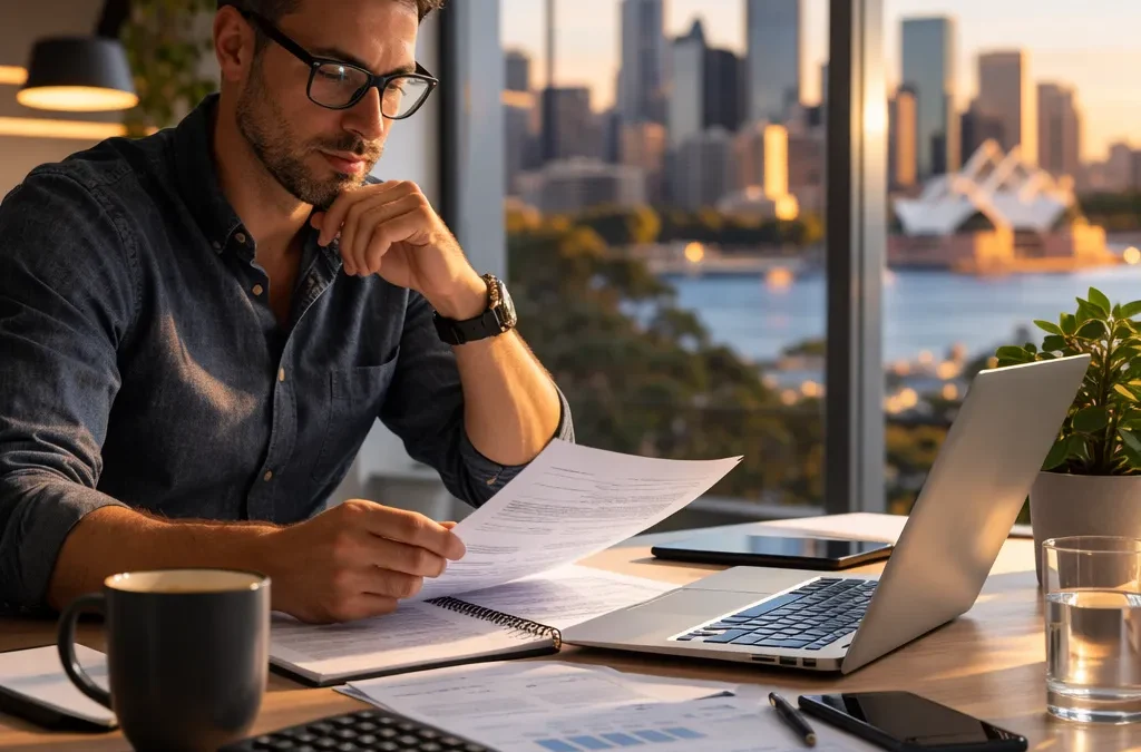 Investor reviewing documents